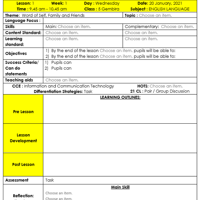 LESSON PLAN TEMPLATES – Teacherfiera.com