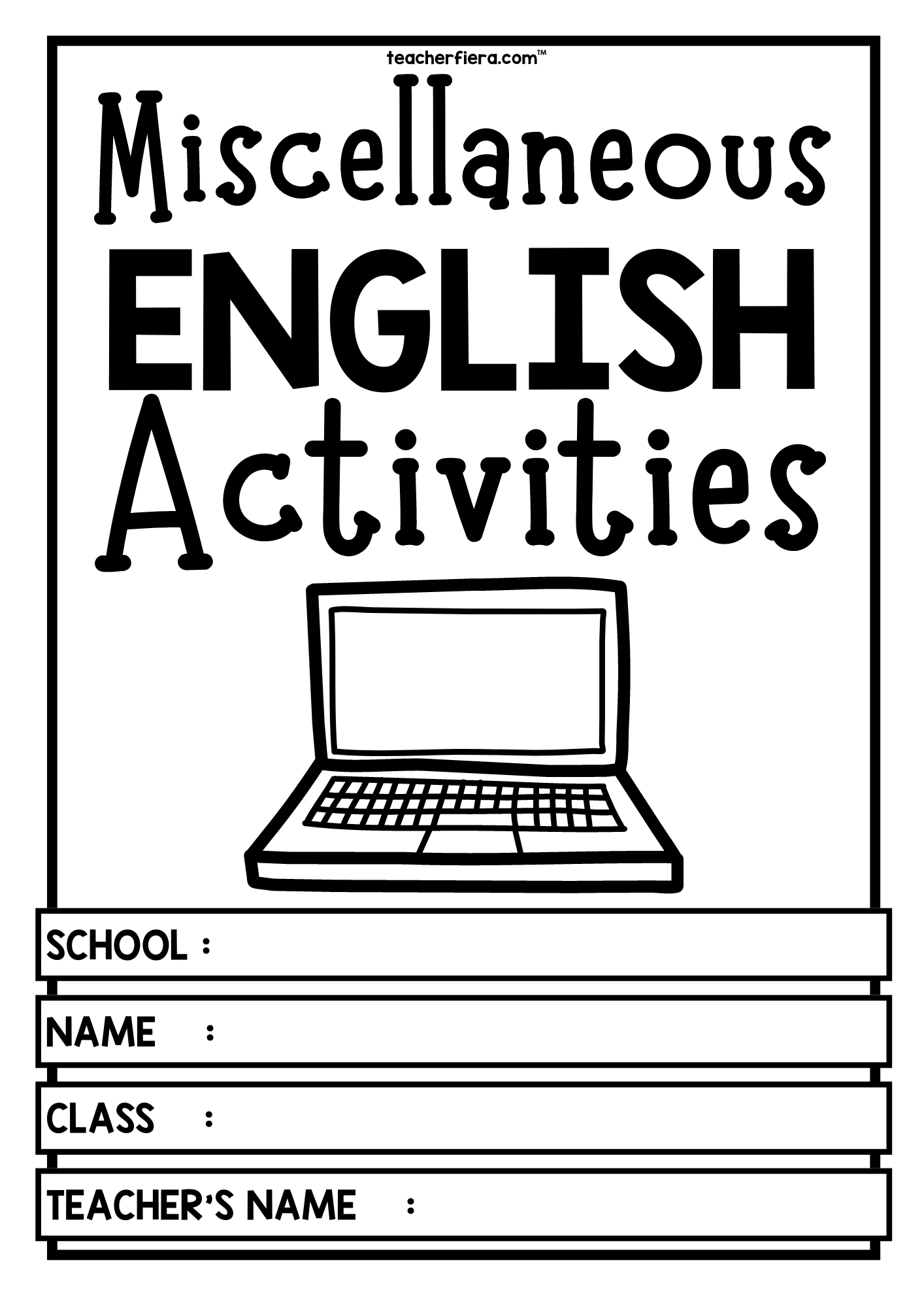 MISCELLANEOUS ENGLISH ACTIVITIES Teacherfiera