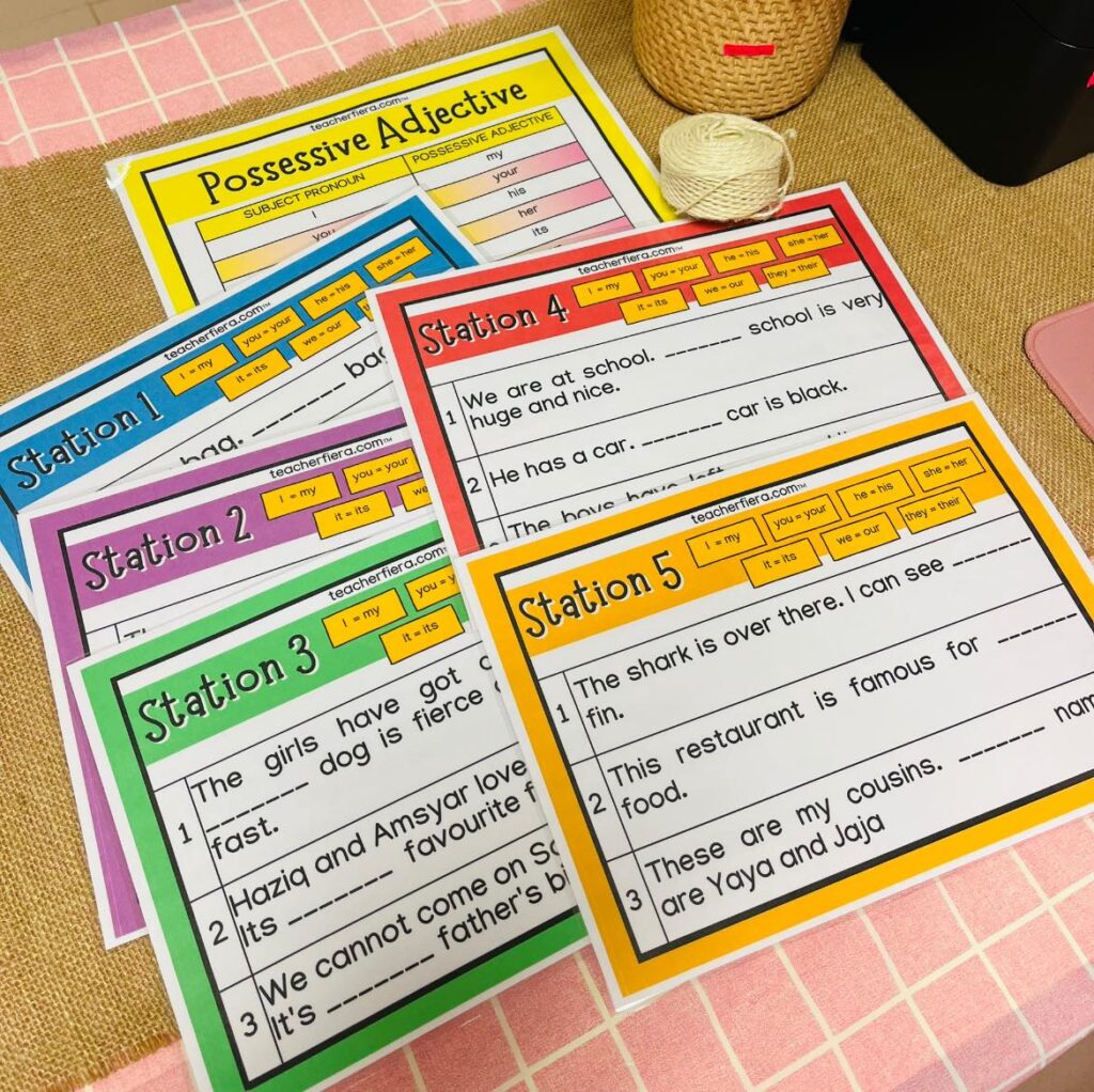 YEAR 5 STARTER UNIT – POSSESSIVE ADJECTIVE : STATION-BASED ACTIVITY ...